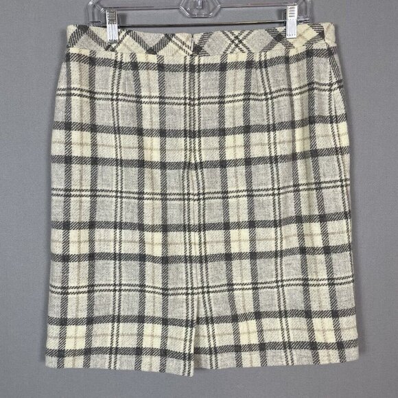 LL Bean Wool Blend Plaid Pencil Skirt Size 12 Lined Favorite Fit Preppy Academia - Picture 9 of 16